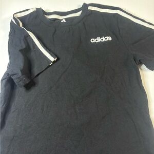 Adidas Kids Black Short sleeve Tee with White Accents Sz S